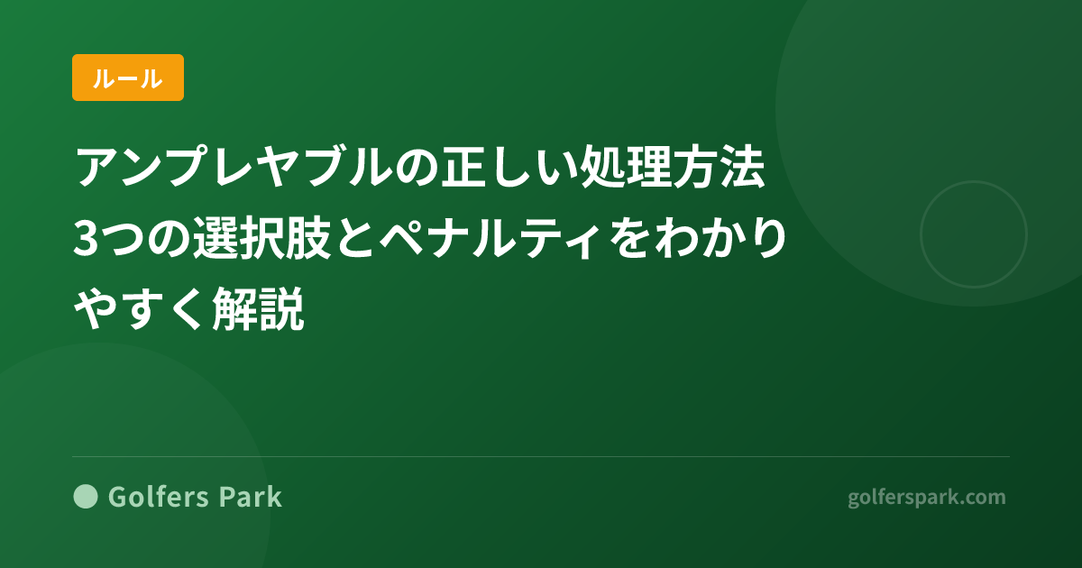 アンプレヤブルの正しい処理方法|3つの選択肢とペナルティをわかりやすく解説